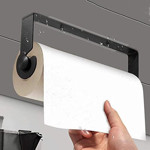 AMZOYO Porta Toallas de Papel, Porta Toallas de Papel Adhesivo, Bajo el Gabinete de la Cocina o Montaje en la Pared para la Cocina, Auto Adhesivo o para Perforar, Aluminio Comercial Cover
