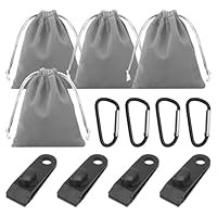 DAWRIS 4 Stück Tragbare Gewichtstasche, Sandsäcke Gewichtstaschen Beingewichte mit 4 Karabiner, 4 Clips, geeignet zum Befestigen von Pavillon Standfüße Zelten Tischdecken Patio Shelter Trampolin