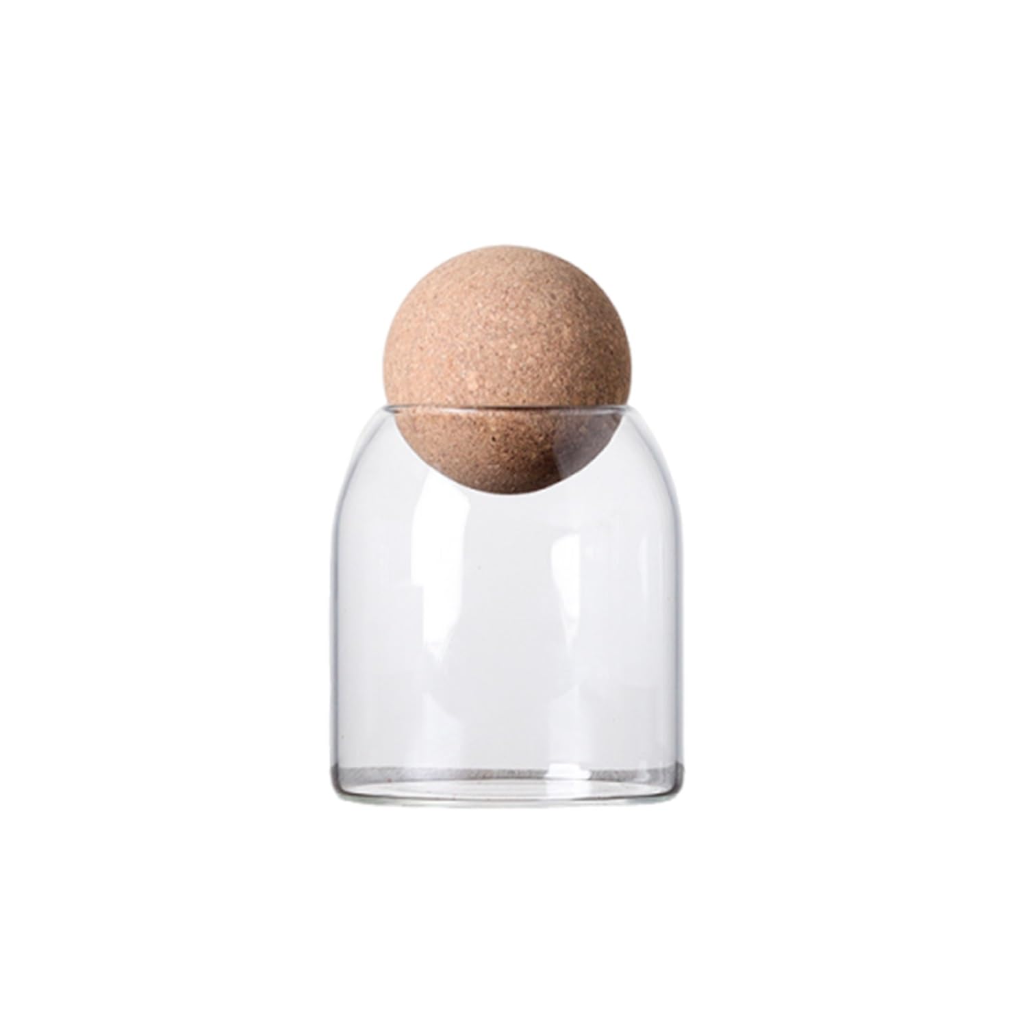 Cylinder Glass Canisters with Decorative Stoppers - Airtight Storage Jars