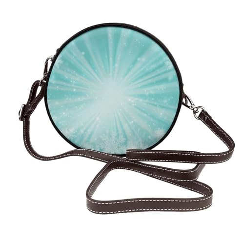 Sac à bandoulière rond femme paillettes et cuir vegan galaxie sangle réglable