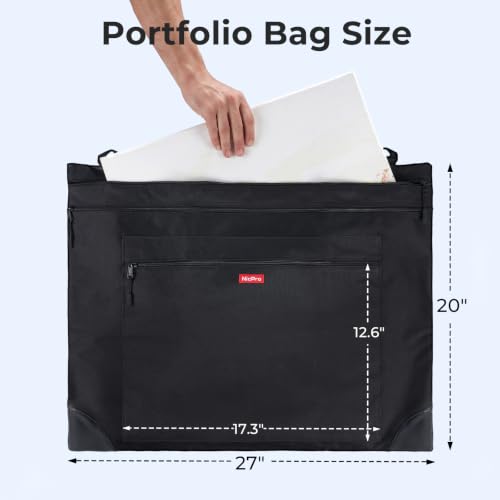 Image of Nicpro Light Weight Art Portfolio Bag, 20 inch x 26 inch Art Canvas Portfolio Case