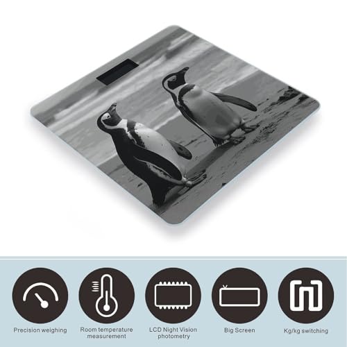 Báscula digital de baño con superficie de vidrio templado miniatura 3