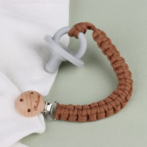 3 Packs Pacifier Clip For Boys And Girls, 11 Inch Handmade Braided Cotton Pacifier Holder With Wooden Clips - Fits All Pacifiers & Teething Toys For Baby Shower Birthday Christmas Gifts #TOP4