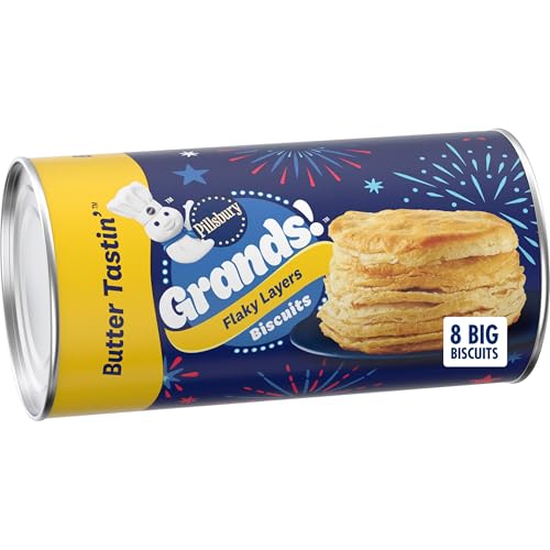 Pillsbury Grands! Flaky Layers Butter Tastin' Refrigerated Biscuit Dough, 8 Ct, 16.3 oz