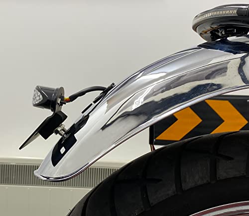 Alchemy Parts Schwarz Sehr Hell E-Geprüft Klarglas Rot LED Heck Bremsleuchte mit Nummernschild Nummernschild Halterung Motorräder Trikes