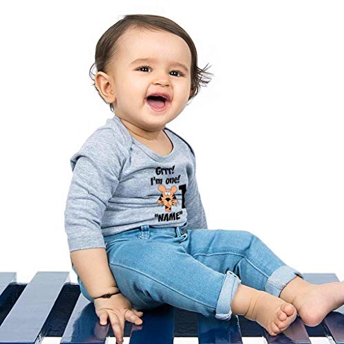 Image of Bon Organik GRR! I'm one Birthday Tee for Baby(BON2074-HT-GM-K-0-3M1T Tee) Grey
