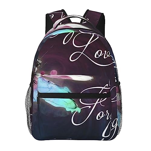 Sac à dos d'écolier léger bleu libellule pour enfants de taille unique
