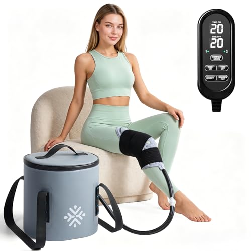 Ice Machine for Knee After Surgery w/Compression Hip Replacement Cold Therapy Machine Cryocuff Wrap Pack for Shoulder Recovery ACL Cold Circulation System