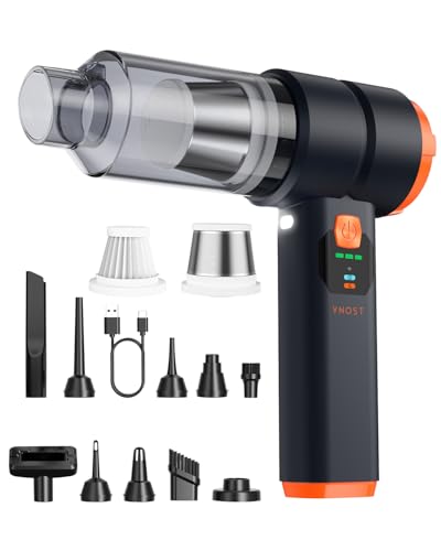 Portable Cordless Car Vacuum, 4-in-1 Handheld Cordless Vacuum with 30,000Pa Suction, 130,000 RPM, 6,800mAh Battery, 10 Nozzles, Rubber Paint Material for Car, Home,Birthday Gifts for Men Dad Husband