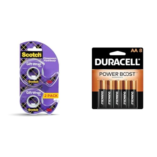 Image of Scotch Gift Wrap Tape, Invisible, 3 /4 in. x 600 in., 2 Tape Rolls with Dispensers