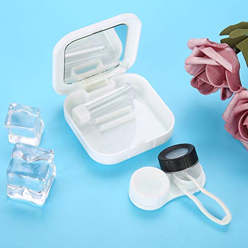 Estojo para lentes, estojo para óculos dupla face portátil 2 em 1, recipiente em forma de olho com e