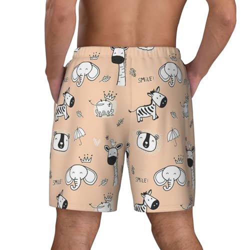Cute Animalshort Swim Trunks with Waist Rope and Two Side Pockets Beach Shorts Bathing Suits for Men4