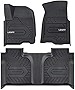 LASFIT Floor Mats Fit for 2019-2023 Chevrolet Silverado/GMC Sierra 1500&2020-2023 Chevy Silverado/GMC Sierra 2500HD/3500HD Crew Cab, Front Bucket Seat and Rear Row with Factory Carpeted Storage
