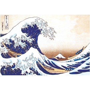 葛飾北斎　神奈川沖浪裏　ステンレスアート　レトロ　額付き　浮世絵 アート 額絵 神奈川沖浪裏 葛飾 北斎 本紙サイズ F4(約31x23cm) 額