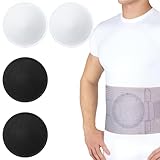Geiserailie 4 Pcs Silicone Umbilical Hernia Compression Pad Hernia Belt Replacement Pad with Soft Liner and Hook Loop Closure for Abdominal Binder Men Women, 6.25'