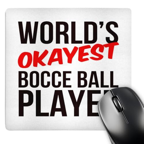 3dRose Worlds Okayest - Worlds Okayest Bocce Ball Player - Mouse Pads (mp-384543-1)
