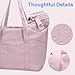 CTWWFS Tote Bag for Women, Travel Essentials Large Tote Bag with Zipper, Top Handle Handbag for Travel, Work (Pink)