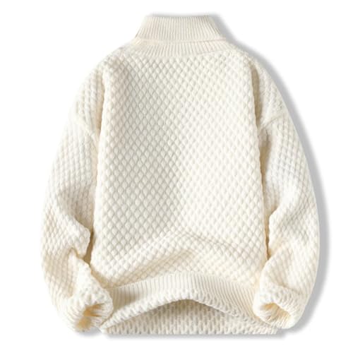 Men Turtleneck Knit Sweater Slim Fit Pullovers Clothing Men Solid Color Plaid Sweaters2