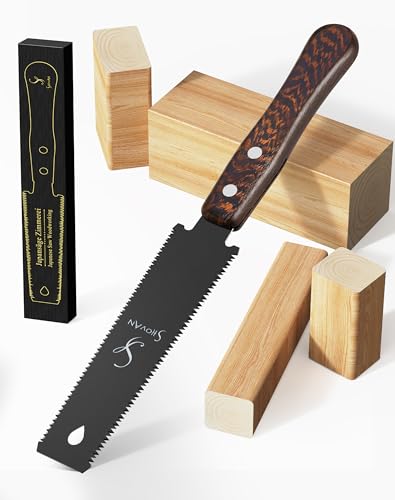 Sierra manual japonesa Ryoba - hoja flexible SK5 de doble filo con 12/17 dientes por pulgada, diseño de corte al ras, herramienta de precisión para carpintería, modelismo y proyectos de bricolaje