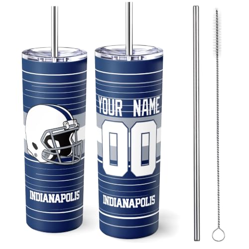 Image of Indianapolis Tumbler 20oz Travel Mug Custom Name and Number Gifts