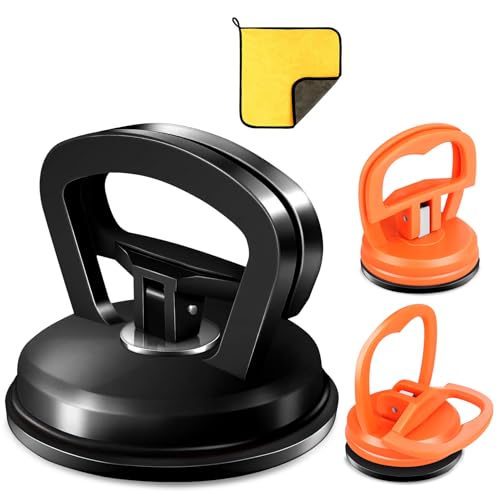Image of Car Dent Puller,dent Remover Tool for car with Suction Cup,3 Pack | Dent Remover Tool Kit for Car Body Dents, with suction dent puller and Handle Lifter for Easy Car Dent Removal (Black+Orange)