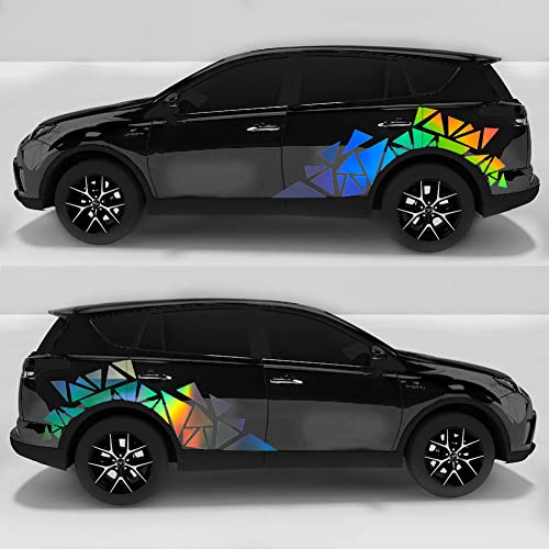 Image of ATOMO 2 Triangle Car Decals Vinyl Decal Graphics, Holographic Laser