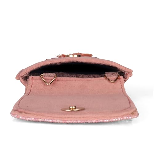 Image of J I ACCESSORIES Velvet Saree Clutch Mobile Pouch Waist Clip Ladies Purse Gift For Women