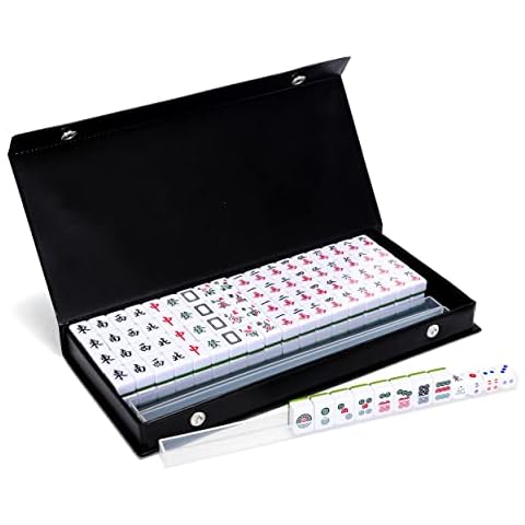 drizzle Pink Travel Mini Mahjong Set 20mm with Instructions - Portable 146 Tiles - for Beginners with 4PCS Racks 2 Pounds - Chinese Mah-Jong Game 麻将 Cover