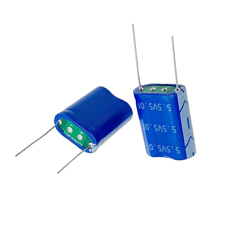 10 Pieces 10.5 X 21 X 27 mm (0.3 x 0.8 x 1.0 inches) Supercapacitor 5.5 V 5.0F Dual Layer Capacitor Wirewound Energy Reservoir Suitable for Car Recorders, Toys, etc.