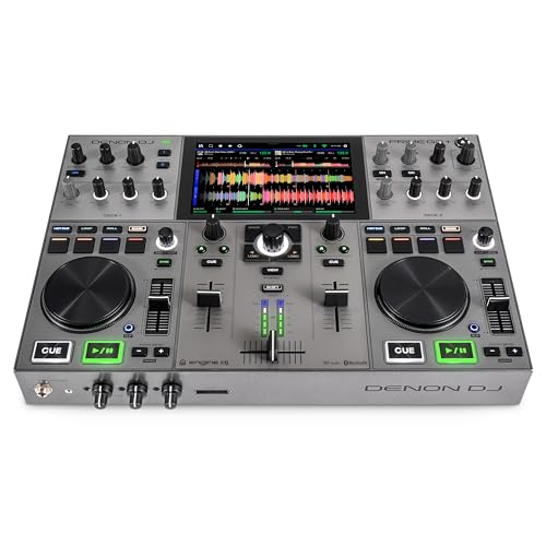 Denon DJ PRIME GO+ Portable DJ Controller and Mixer with Stem Separation, 2 Decks, Wi-Fi Streaming, Bluetooth, Lights Control, 7" Screen and Battery option