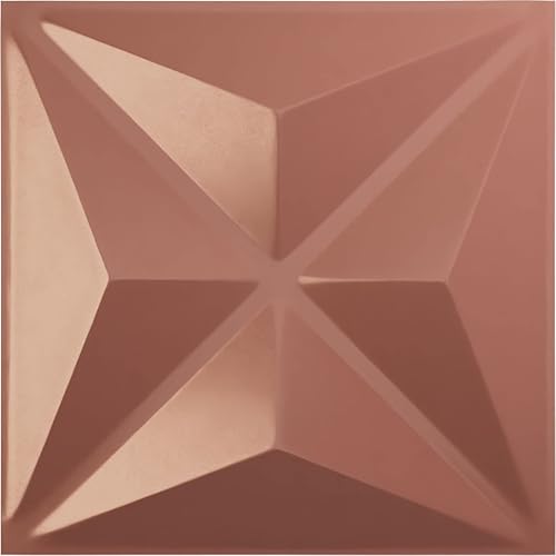 Miniatura 1 de Ekena Millwork Haven EnduraWall Panel decorativo de pared 3D de 19 58 pulgadas de ancho x 19 58 pulgadas de alto, rosa champán (paquete de 12 para