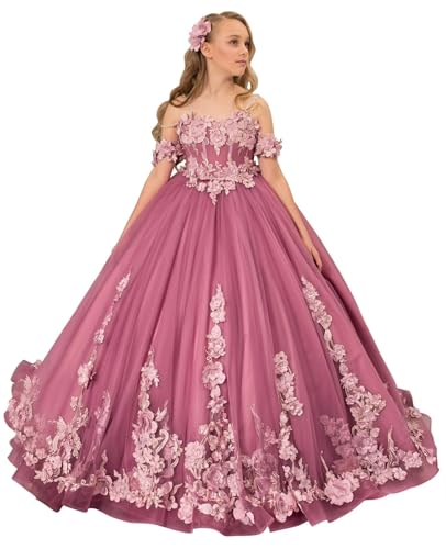 Flower Girl Dresses for Wedding Off Shoulder Pageant Dresses for Girls Tulle Girls Formal Dress