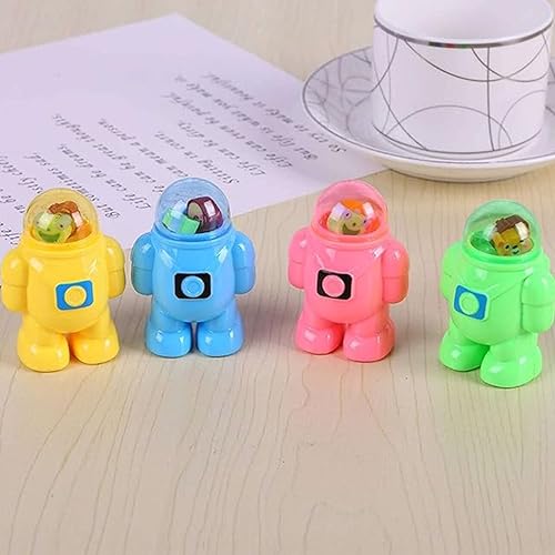 PARTEET Fancy Cute Astronaut Shape Sharpener & Eraser with Dust Compartment, Manual Pencil Sharpener for Girls and Boys Stationary for Kids |B’Day Return Gifts Fun School Supplie & Party Favors - Image 4 thumbnail