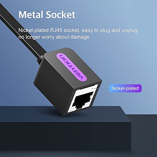 VENTION Ethernet Cable Cat7 Ethernet Extension Cable, 10Gbps High Speed Network Lan RJ45 Shielded Extension Cord, Ethernet Patch Cord Male to Female Connector Support Cat6A / Cat6 / Cat5E / Cat5 (8M)