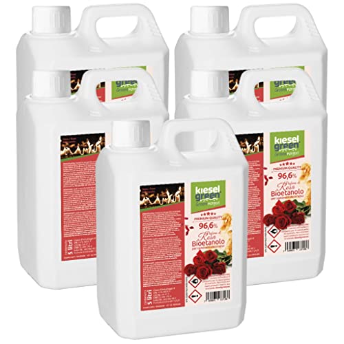 KieselGreen Bioethanolo 25 litri con Fragranza per Caminetto a Etanolo – Bio-etanolo profumato per Ambienti, molte Fragranze - Profumo per Caminetto a bioetanolo da Interno o da Tavolo R25