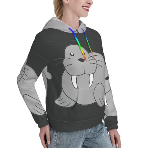 Sweat à capuche morse pour femmes col doux - 3