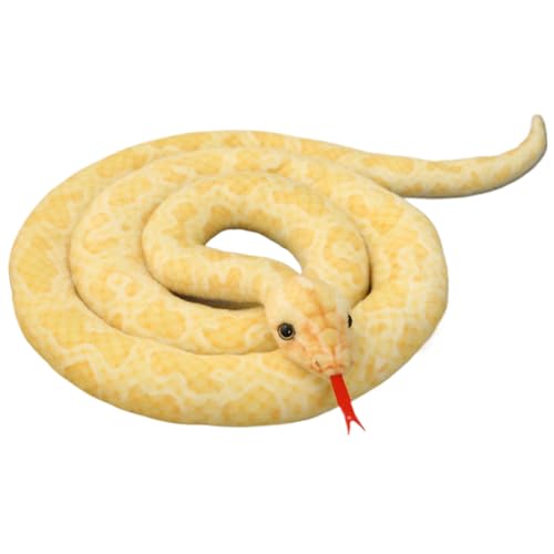 Faroby 74.8 Peluche de Peluche de Serpiente pitón Larga, Suave y Realista para Accesorios de Broma de los Inocentes, Amarillo