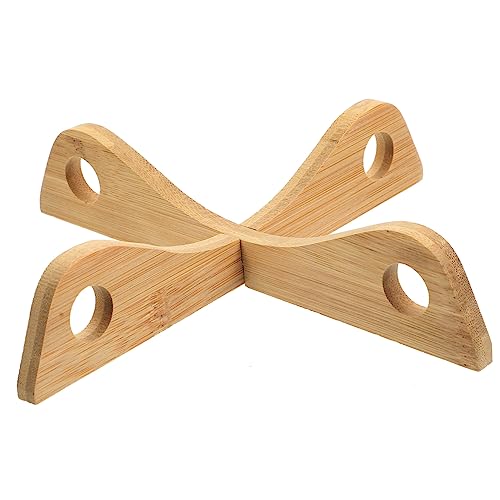 ABOOFAN 2Pcs Wok Holder Skid Pan Rack for Countertop Wear Resistant Cooling Rack Stylish Kitchen Utensil Stand for Home Dining and Restaurant Use