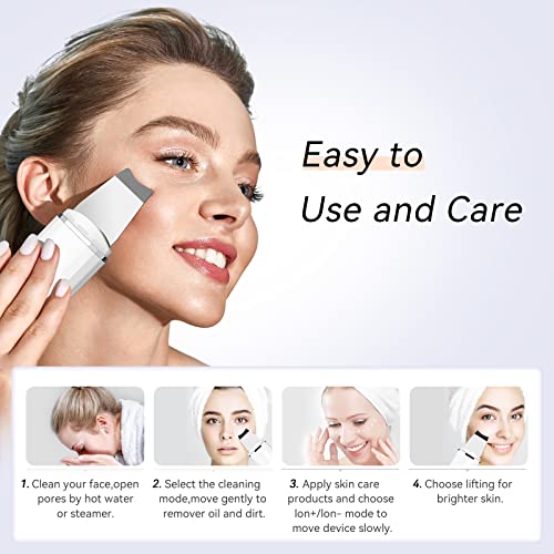 Skin-Scrubber-ANLAN-Ultrasonic-EMS-Ion-Exfoliating-Device-Face-Cleanser-and-Blackhead-Remover-Pores-Cleaning-Wrinkle-Remover-Comedone-Extractor-Skin-Care-with-4-Modes-USB-Rechargeable