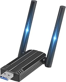 Wifi Dongle for PC, AC1300Mbps Wifi Adapter, 5dBi Dual Band 2.4GHz/5.8GHz USB 3.0 Wireless Adapter for PC/Desktop/Tablet/Laptop, Support Windows 11/10/8/7/Vista/XP, Mac OS