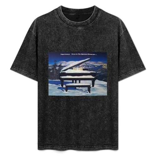 Photo de PUSFRZO T-shirt Supertramp pour homme lavé à l'acide doux et léger même dans les moments les plus calmes, Noir , L