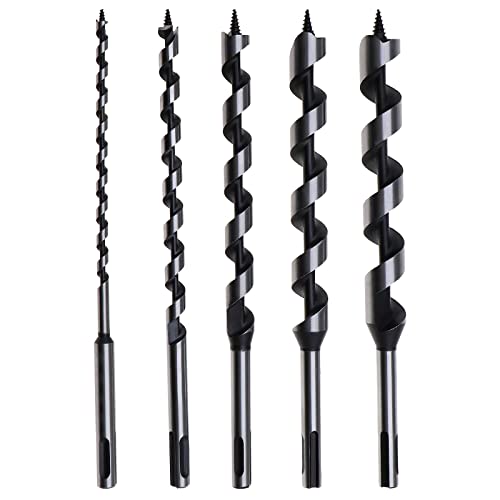 5x Forets à Bois SDS Plus 6mm 10mm 14mm 18m 20mm Jeu de Foret Travail du Bois 230mm