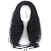 Men Adult Unisex Long Fluffy Curly Party Cosplay Costume Wig Halloween 80s Punk Wig (Jet black)