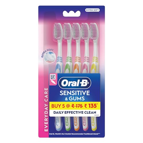 Oral B Sensitive & Gums – Everyday Clean – Confezione da 5 spazzolini da denti