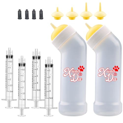 Xuanda Kitten & Puppy Nursing Nipple with Syringe, Yellow