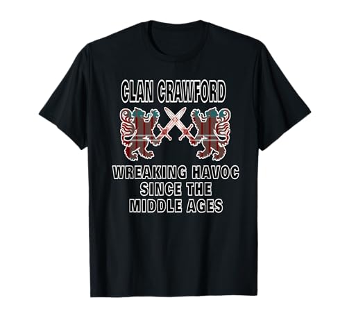 Crawford Scottish Tartan Escocia Nombre del Clan Familiar Camiseta