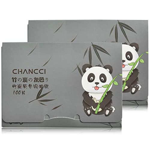 200 Hojas Papel Secante Facial, Papel de Control de Aceite para Pieles Grasas, Papel Secante de Aceite Facial, Papel Secante Perfume, Portátil Papel de Control de Aceite, 60 * 90mm (Carbón de bambú)