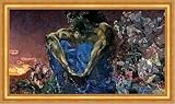  Reproduction encadrée Demon Sitting Michail Alexandrowitsch Wrubel assise Demon B A3 02878
