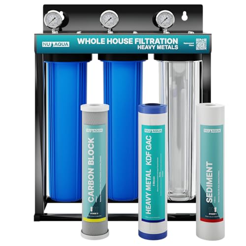 NU Aqua 3-Stage Heavy Metal Whole House Water Filter System - 20" x 4.5"