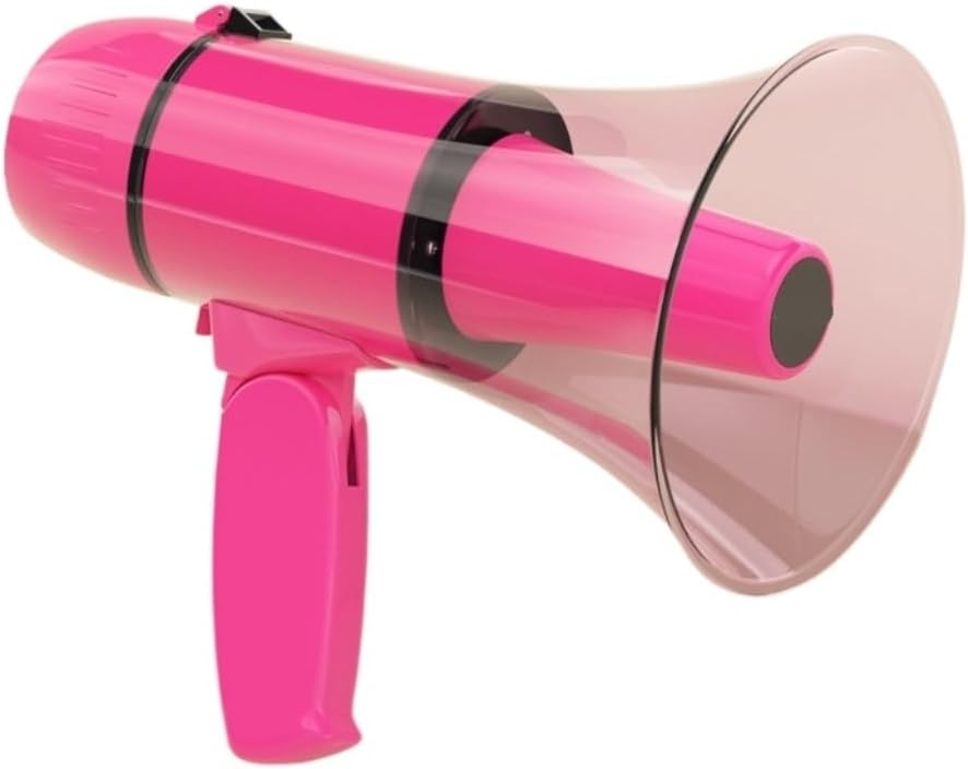 megaphone speaker Megaphone Speaker Bullhorn Hand Megaphones Adjustable Volume Modern Megaphone Speaker Built-in Siren USB Device Outdoor Loudspeaker (Roze)